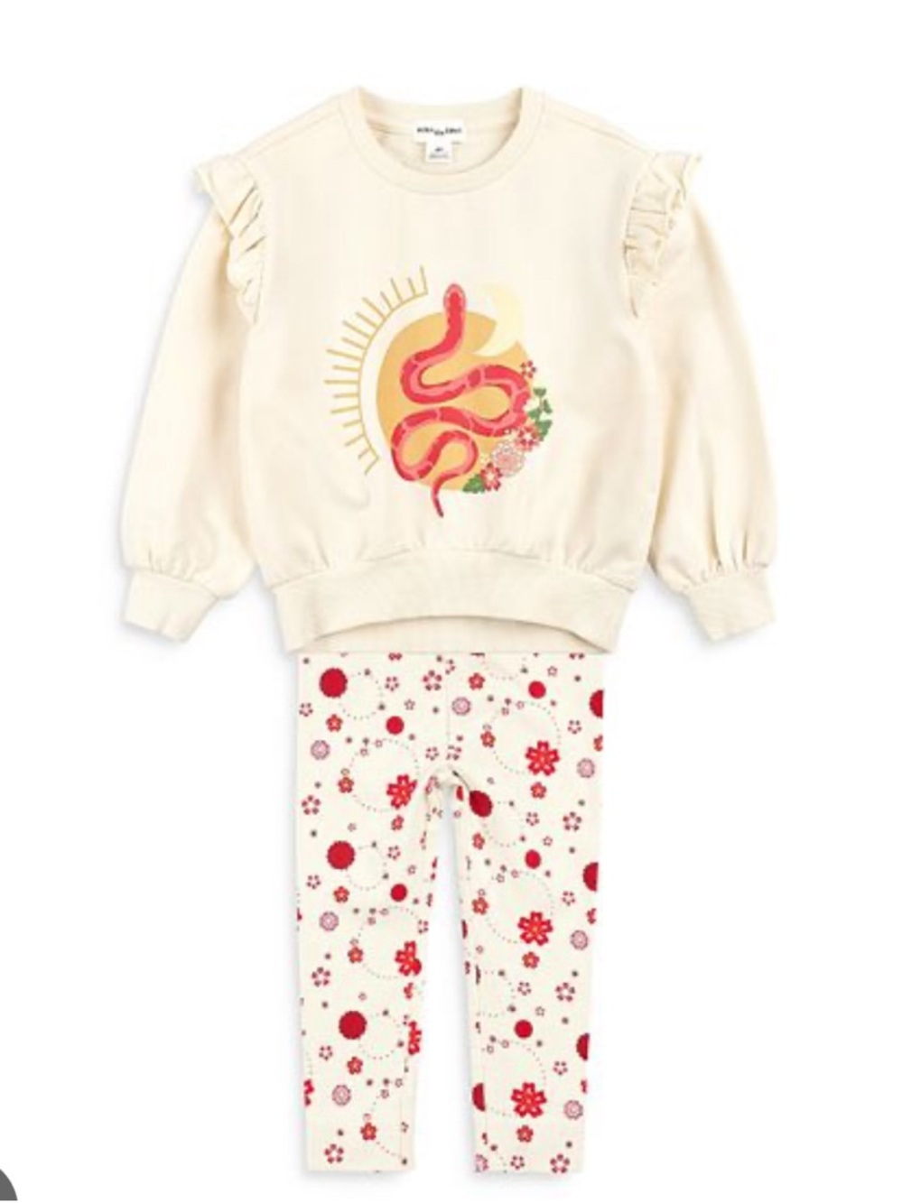 NWT Kids Cream Snake Graphic Matching Set - Brand: miles the label